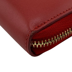 Salvatore Ferragamo Gancini Round Long Wallet Red Women's