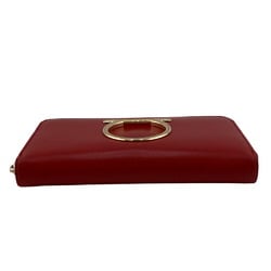 Salvatore Ferragamo Gancini Round Long Wallet Red Women's