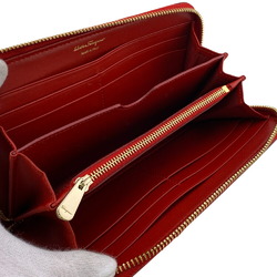 Salvatore Ferragamo Gancini Round Long Wallet Red Women's