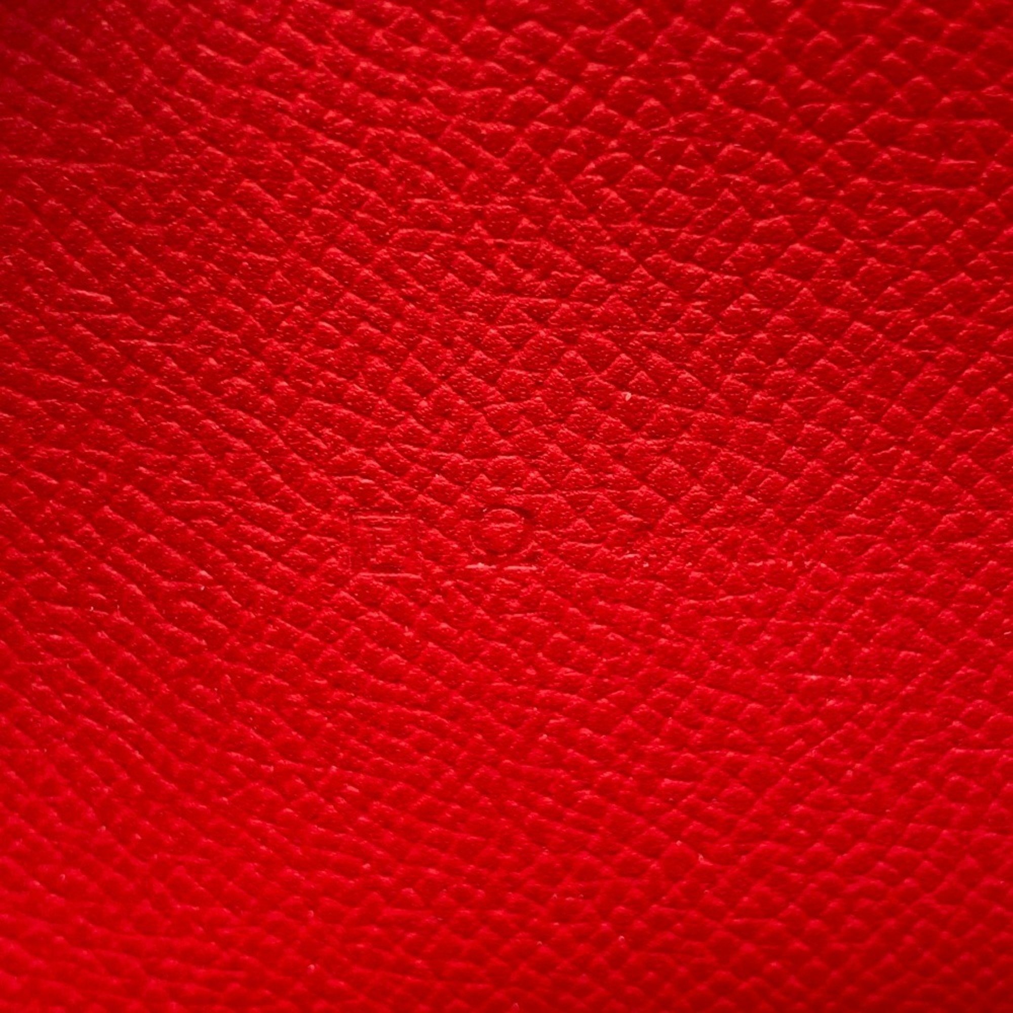 HERMES Constance Long Wallet Red Women's