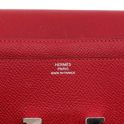 HERMES Constance Long Wallet Red Women's