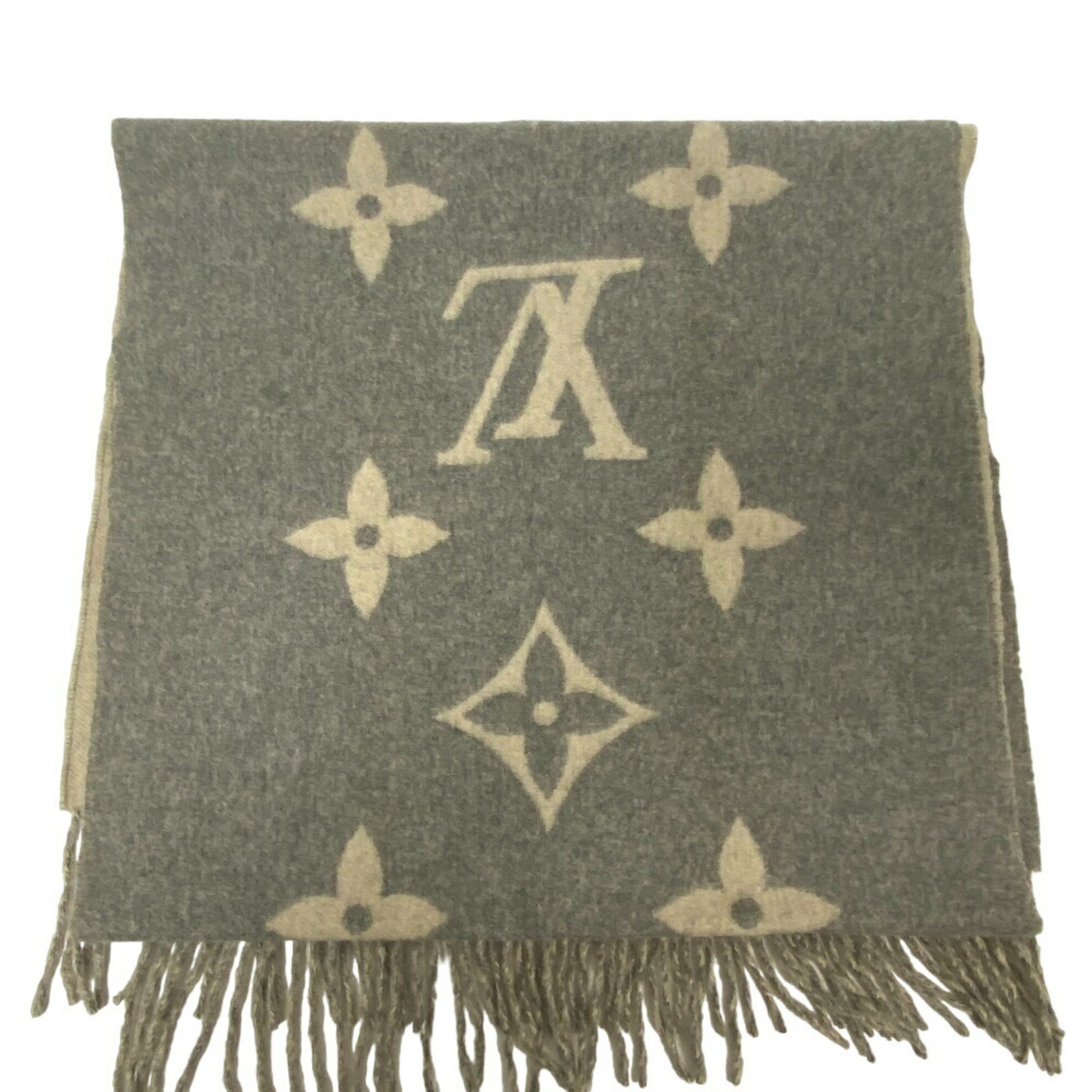 LOUIS VUITTON Louis Vuitton Echarpe Reykjavik Scarf Muffler Grey Women's