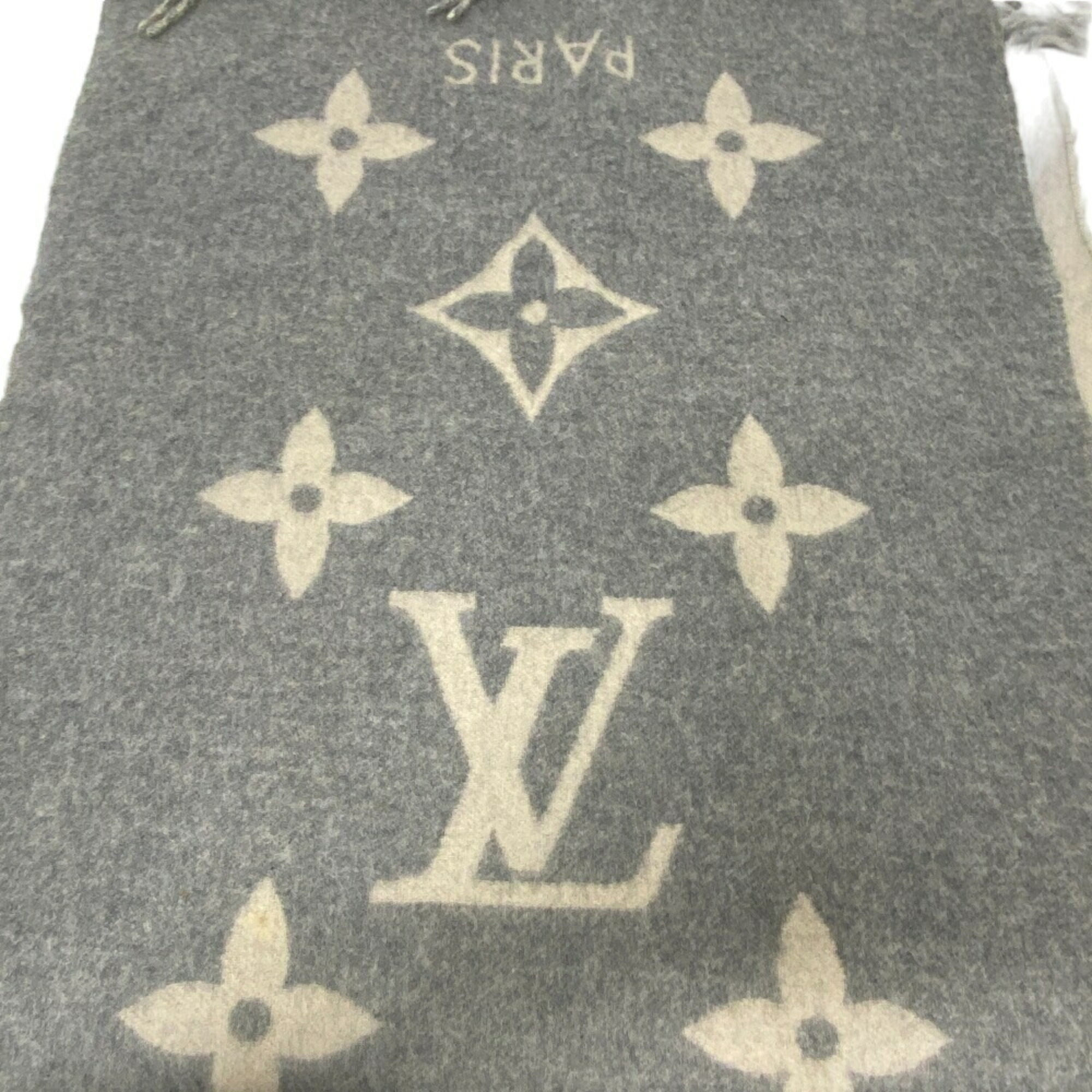 LOUIS VUITTON Louis Vuitton Echarpe Reykjavik Scarf Muffler Grey Women's