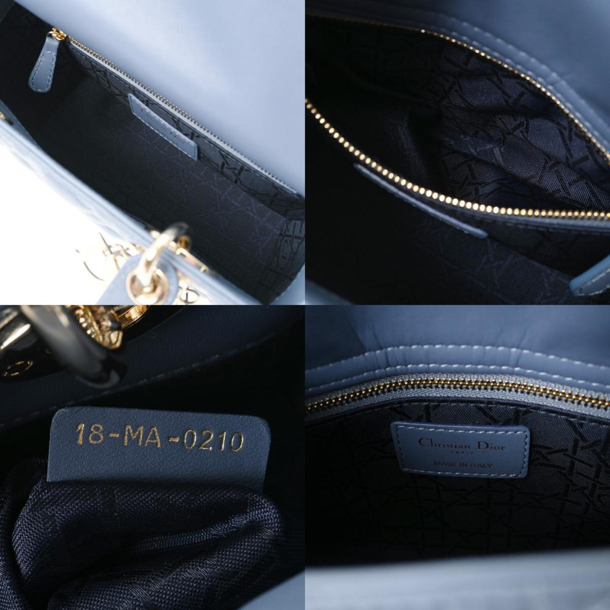 CHRISTIAN DIOR Lady Dior MyABCDIOR Blue Women's Lambskin Handbag