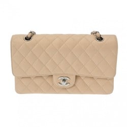 CHANEL Chanel Matelasse Chain Shoulder Double Flap 25cm Beige A01112 Women's Caviar Skin Bag