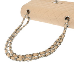 CHANEL Chanel Matelasse Chain Shoulder Double Flap 25cm Beige A01112 Women's Caviar Skin Bag