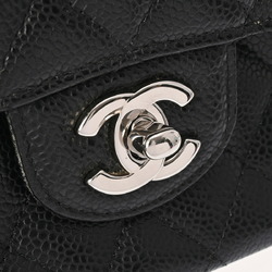 CHANEL Chanel Matelasse Chain Shoulder Double Flap 25cm Black A01112 Women's Caviar Skin Bag