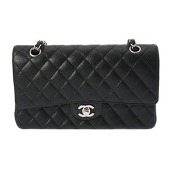 CHANEL Chanel Matelasse Chain Shoulder Double Flap 25cm Black A01112 Women's Caviar Skin Bag