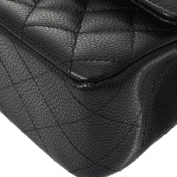 CHANEL Chanel Matelasse Chain Shoulder Double Flap 25cm Black A01112 Women's Caviar Skin Bag