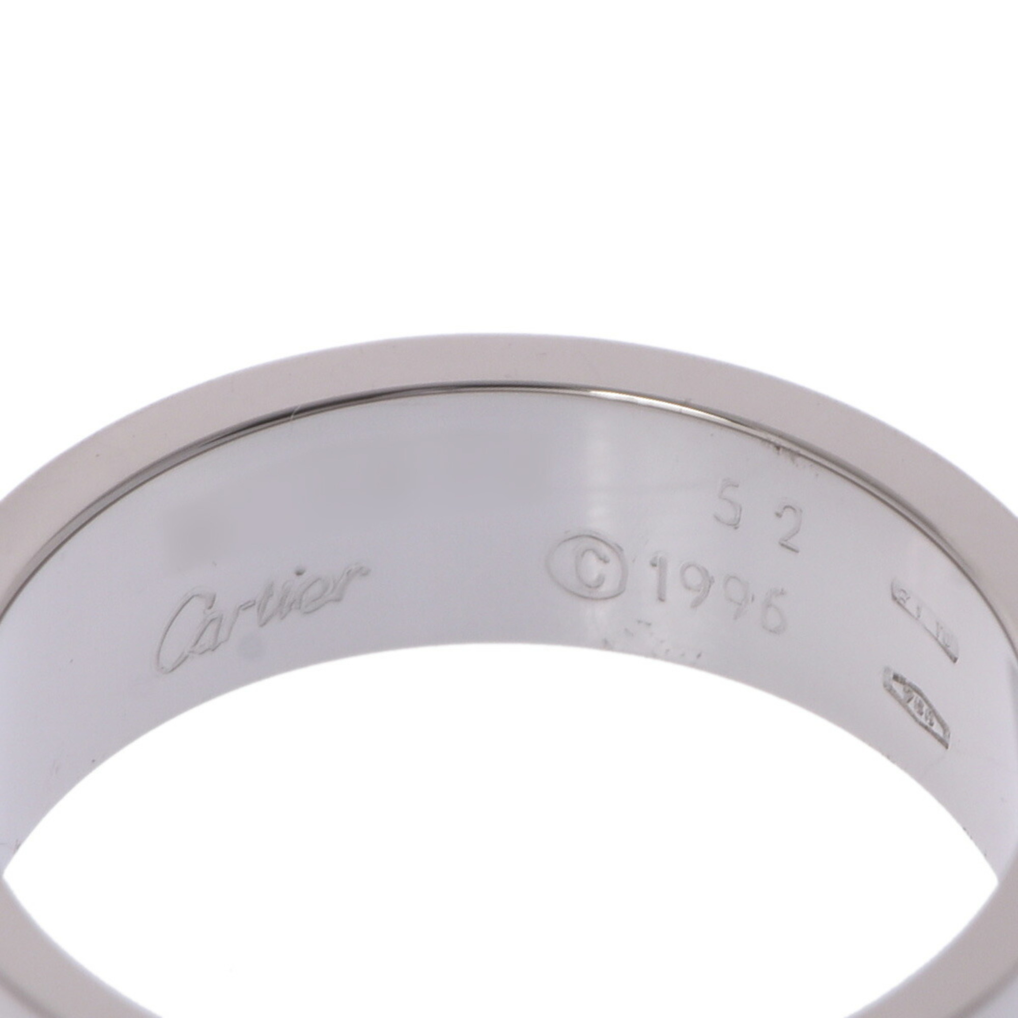 CARTIER Love Ring #52 Size 11.5 Women's K18 White Gold