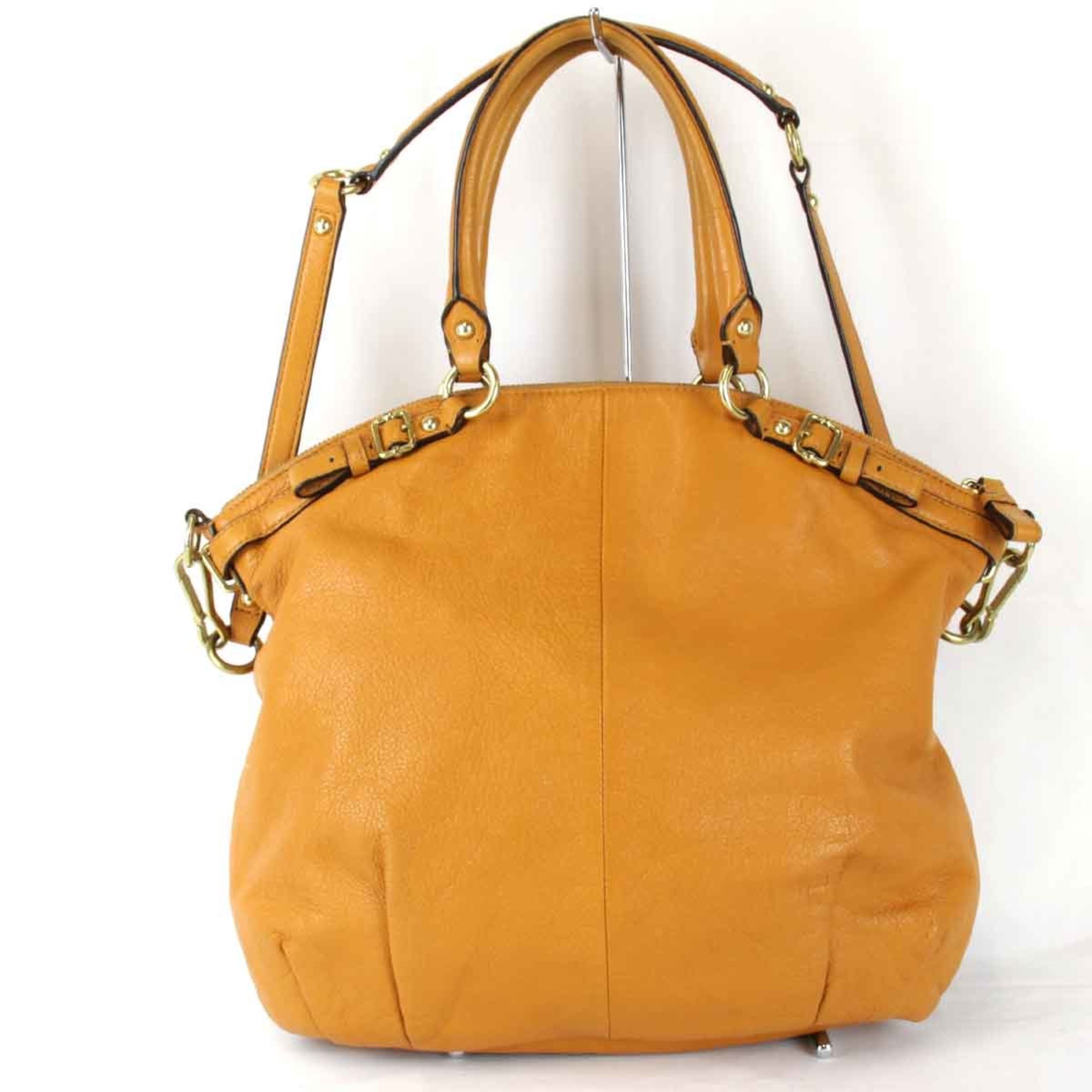 COACH C1275-18641 Tote Bag Leather Orange Women's