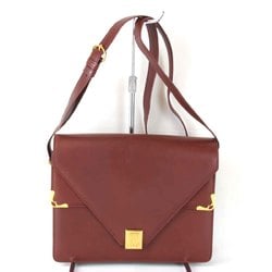 CARTIER Must Leather Shoulder Bag Red Women's