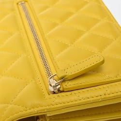 CHANEL Chanel Matelasse Classic Chain Wallet Yellow AP2733 Women's Lambskin Shoulder Bag