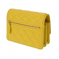 CHANEL Chanel Matelasse Classic Chain Wallet Yellow AP2733 Women's Lambskin Shoulder Bag