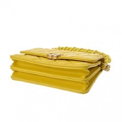 CHANEL Chanel Matelasse Classic Chain Wallet Yellow AP2733 Women's Lambskin Shoulder Bag