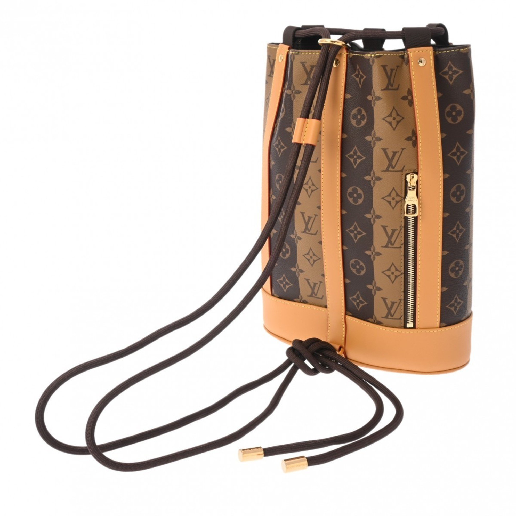 LOUIS VUITTON Louis Vuitton Monogram Stripe Randonne LV x NIGO Collaboration Brown M45968 Men's Canvas Shoulder Bag