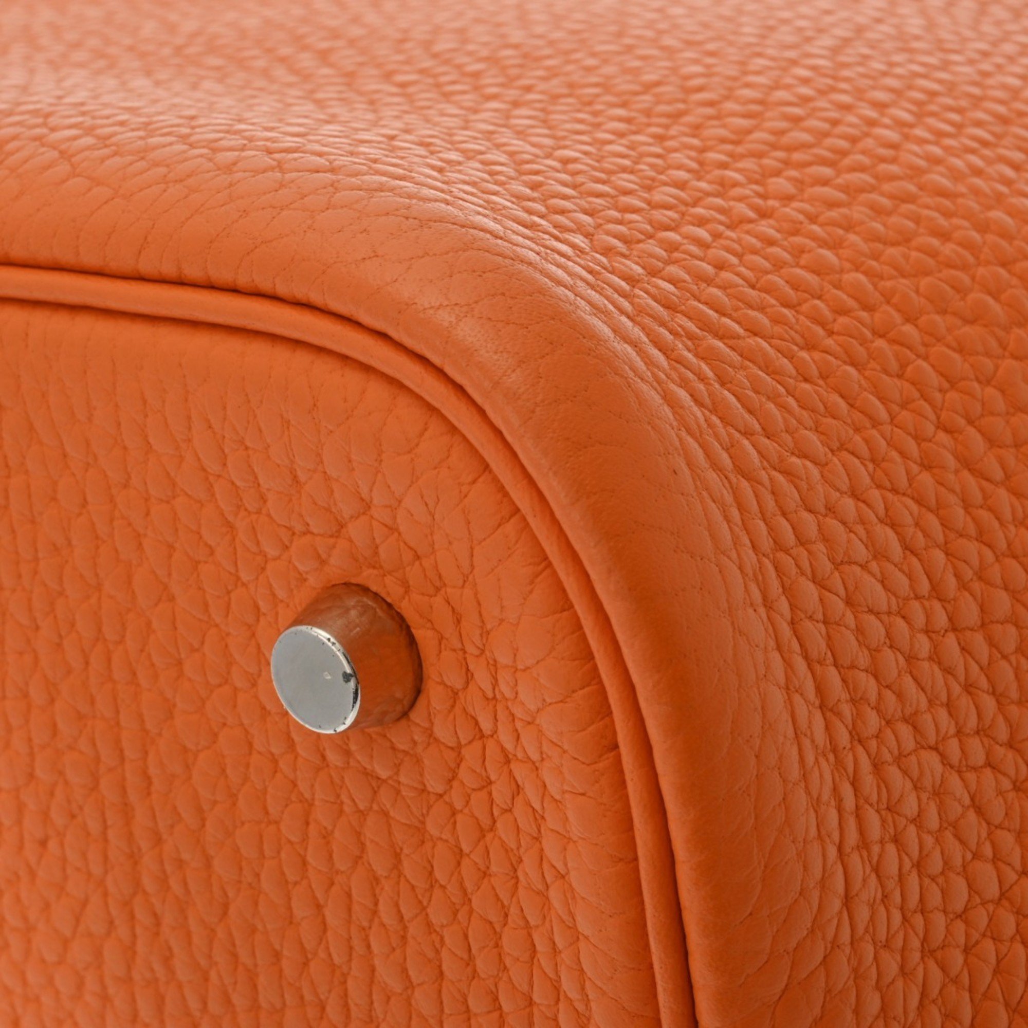 HERMES Hermes Picotin MM Orange H Stamp (around 2004) Women's Taurillon Clemence Handbag