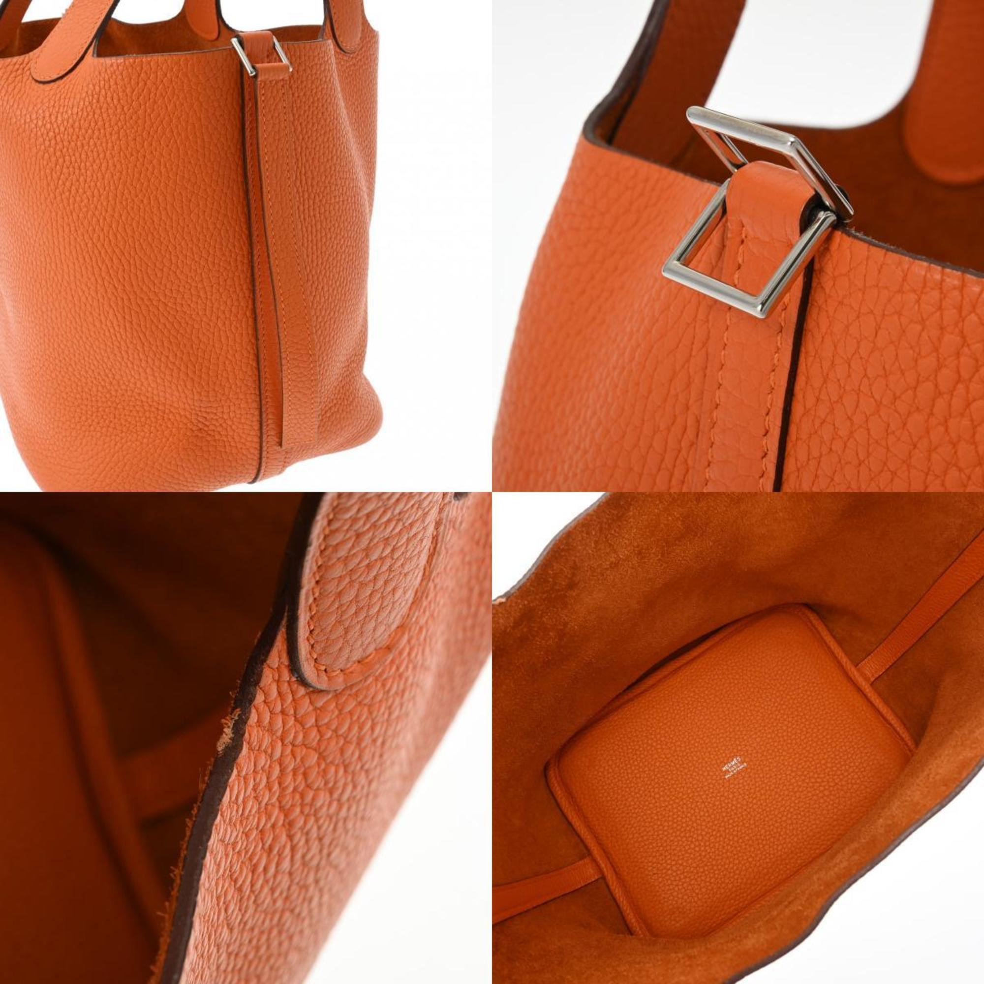 HERMES Hermes Picotin MM Orange H Stamp (around 2004) Women's Taurillon Clemence Handbag