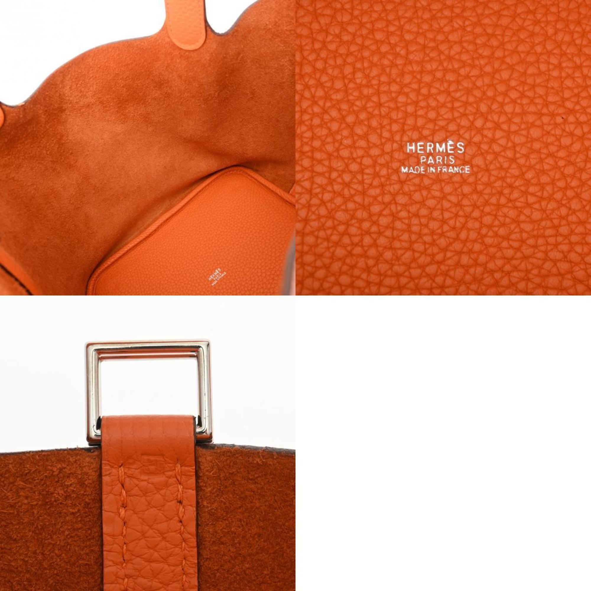 HERMES Hermes Picotin MM Orange H Stamp (around 2004) Women's Taurillon Clemence Handbag