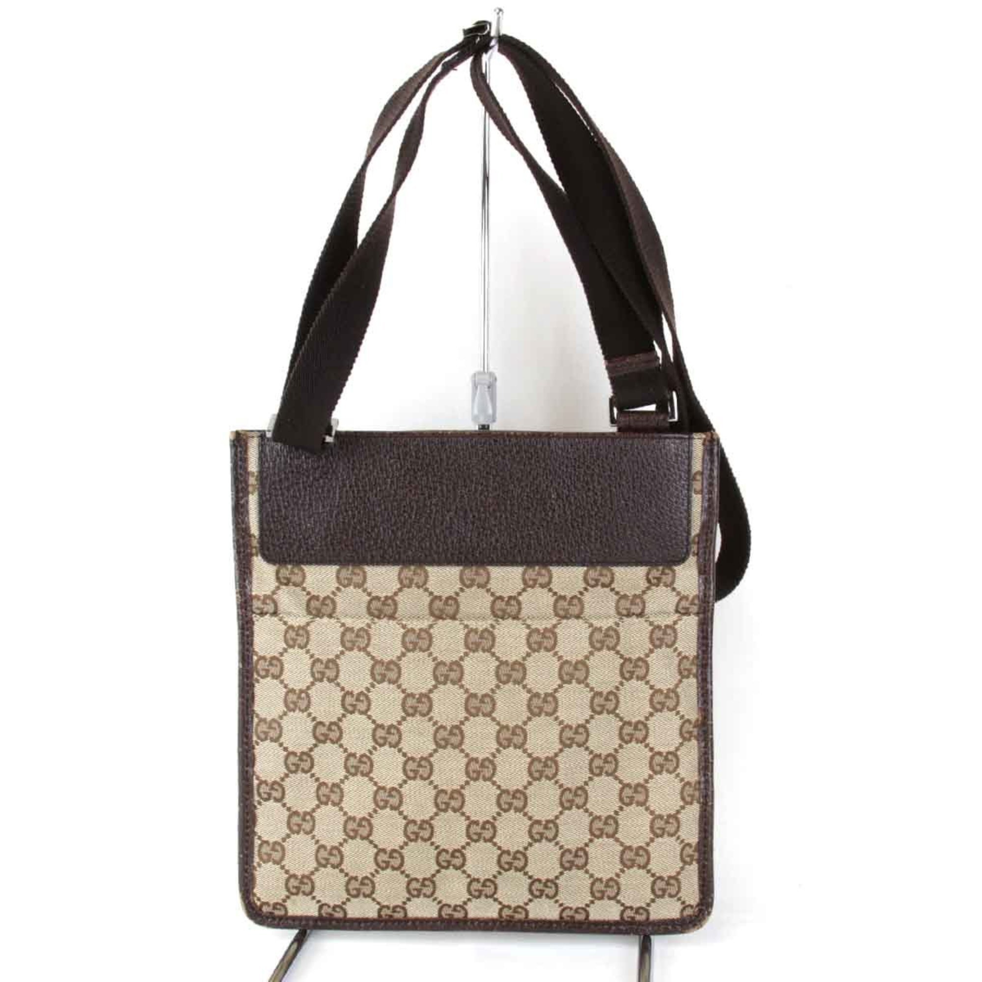 GUCCI 27639 213317 Shoulder Bag GG Canvas Brown Women's