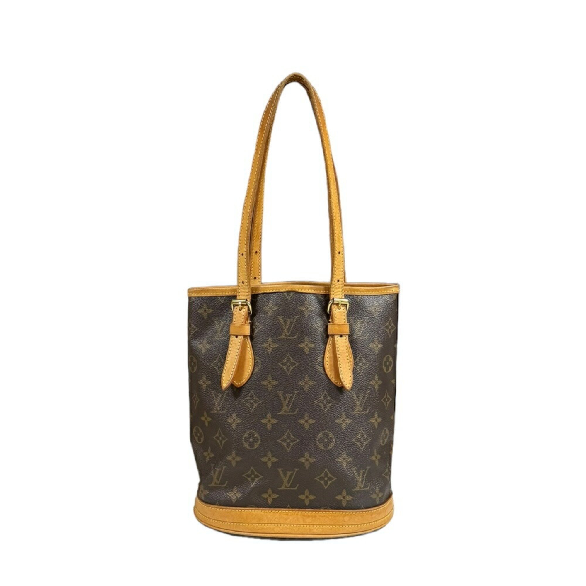 Louis Vuitton Bucket PM Monogram Shoulder Bag Canvas M42238 Brown Women's LOUIS VUITTON