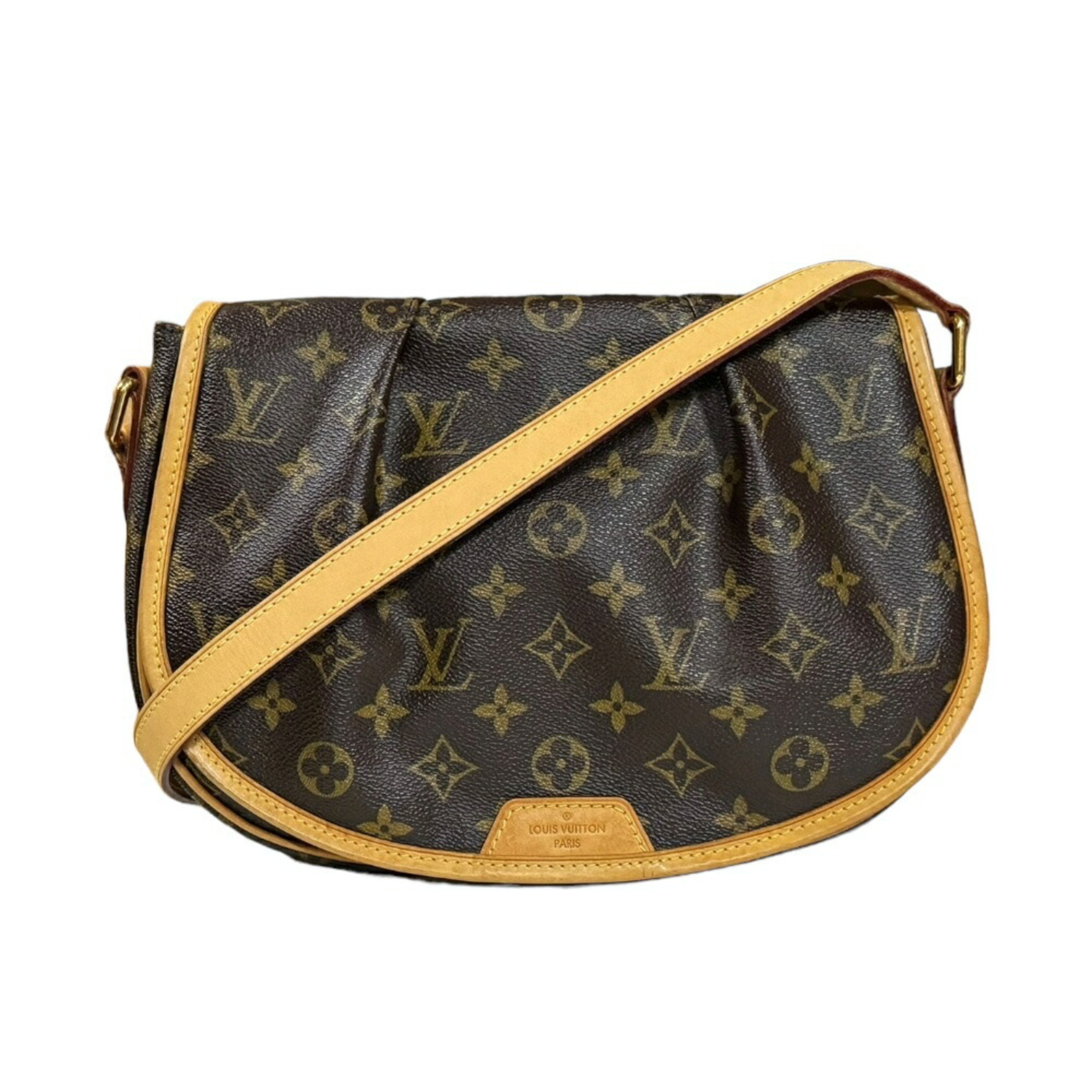 Louis Vuitton Menilmontant PM Monogram Shoulder Bag Canvas M40474 Brown Women's LOUIS VUITTON