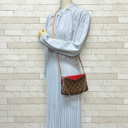 Louis Vuitton Pallas Scratch Monogram Shoulder Bag Canvas M41638 Brown Women's LOUIS VUITTON 2way BRB01870000008239