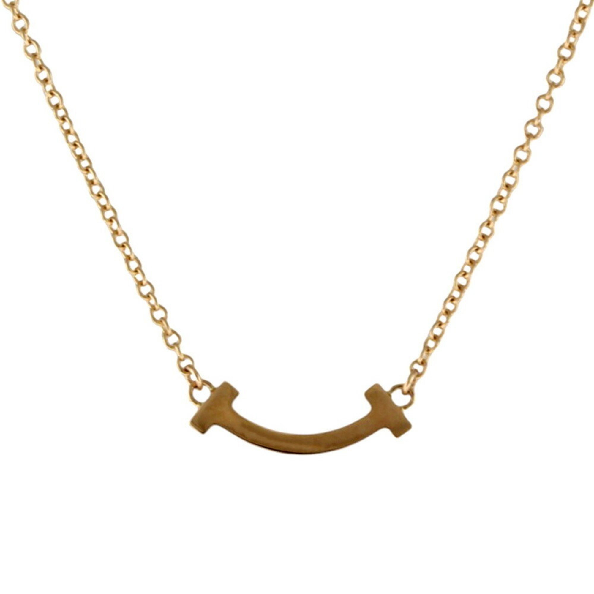 Tiffany T Smile Necklace 18K Gold Women's TIFFANY&Co.