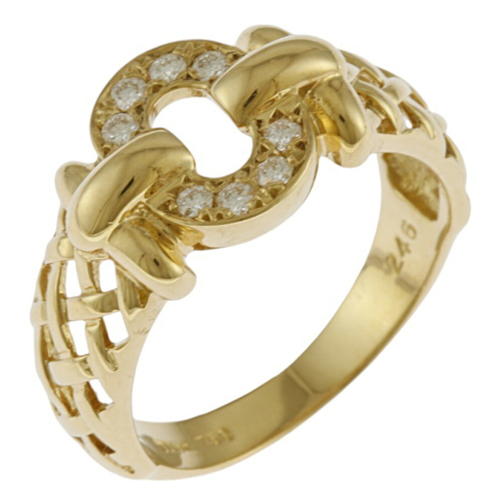 Christian Dior Ring, Dior, size 10, 18k gold, diamond, women's,