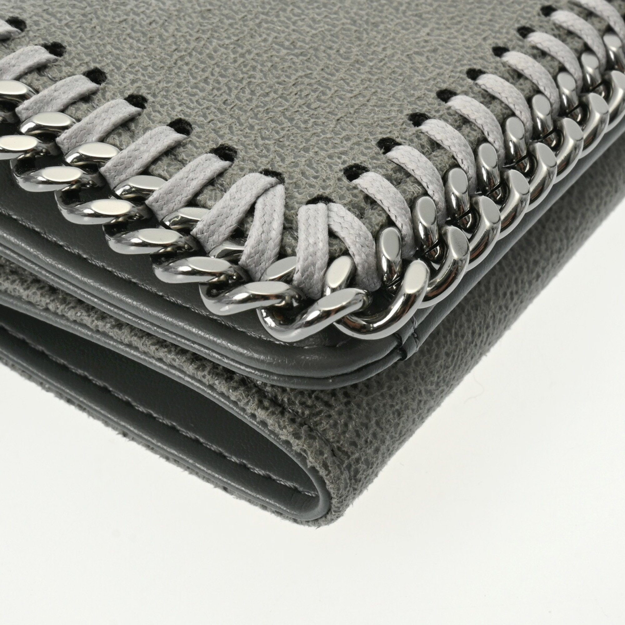 STELLA MCCARTNEY Falabella Small Wallet, Grey, Women's, Polyester, Tri-fold Wallet