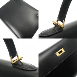 HERMES Kelly 32 Outer Stitching Black D Stamp (around 2000) Women's Box Calf Handbag