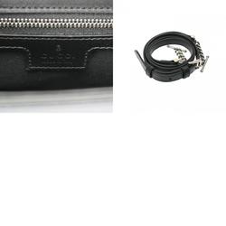 GUCCI Double G Shoulder Bag Black 739722 Women's Leather