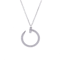 CARTIER Juste un Clou Diamond Necklace for Women, 18K White Gold