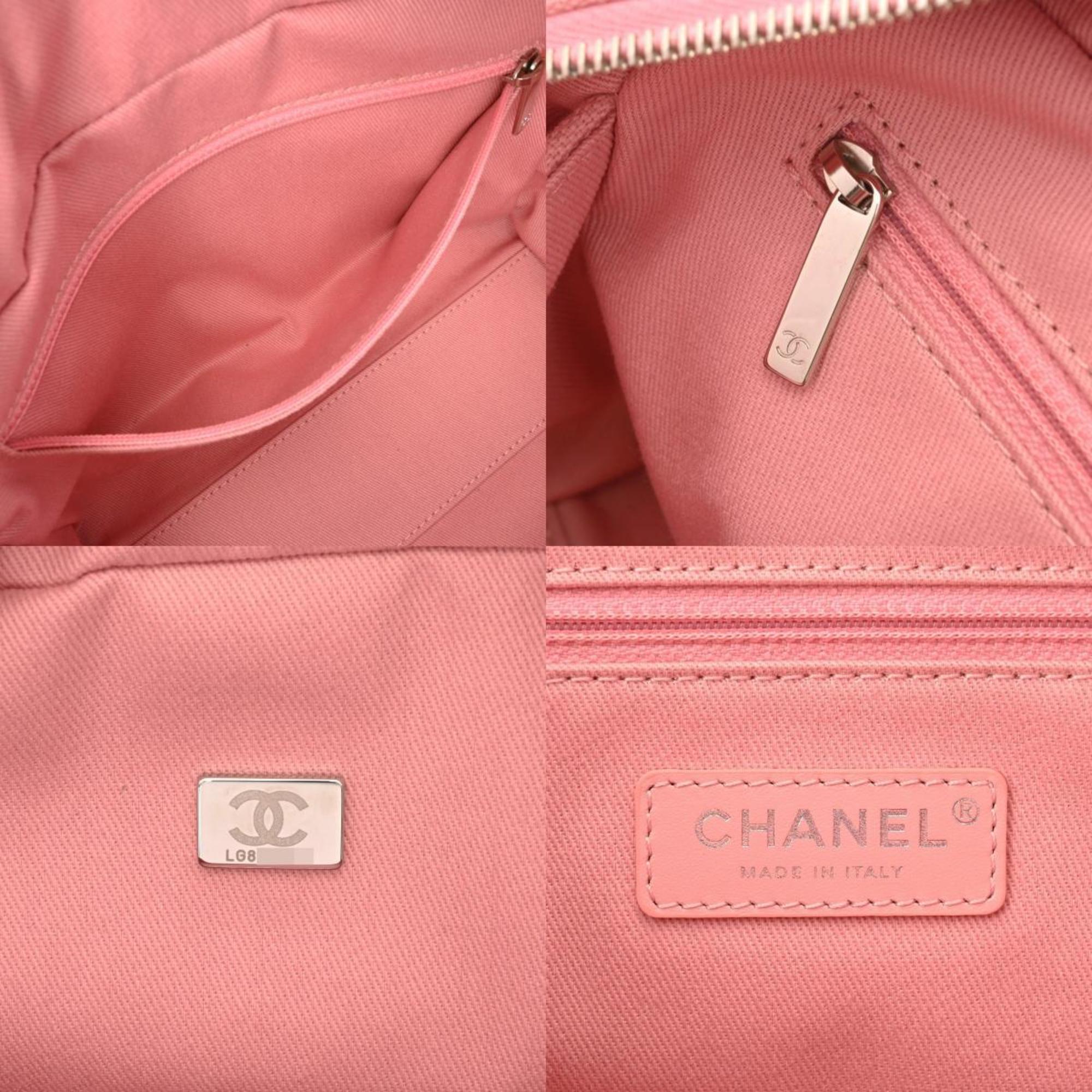 CHANEL Deauville Bowling Bag Pink A92749 Women's Canvas Handbag