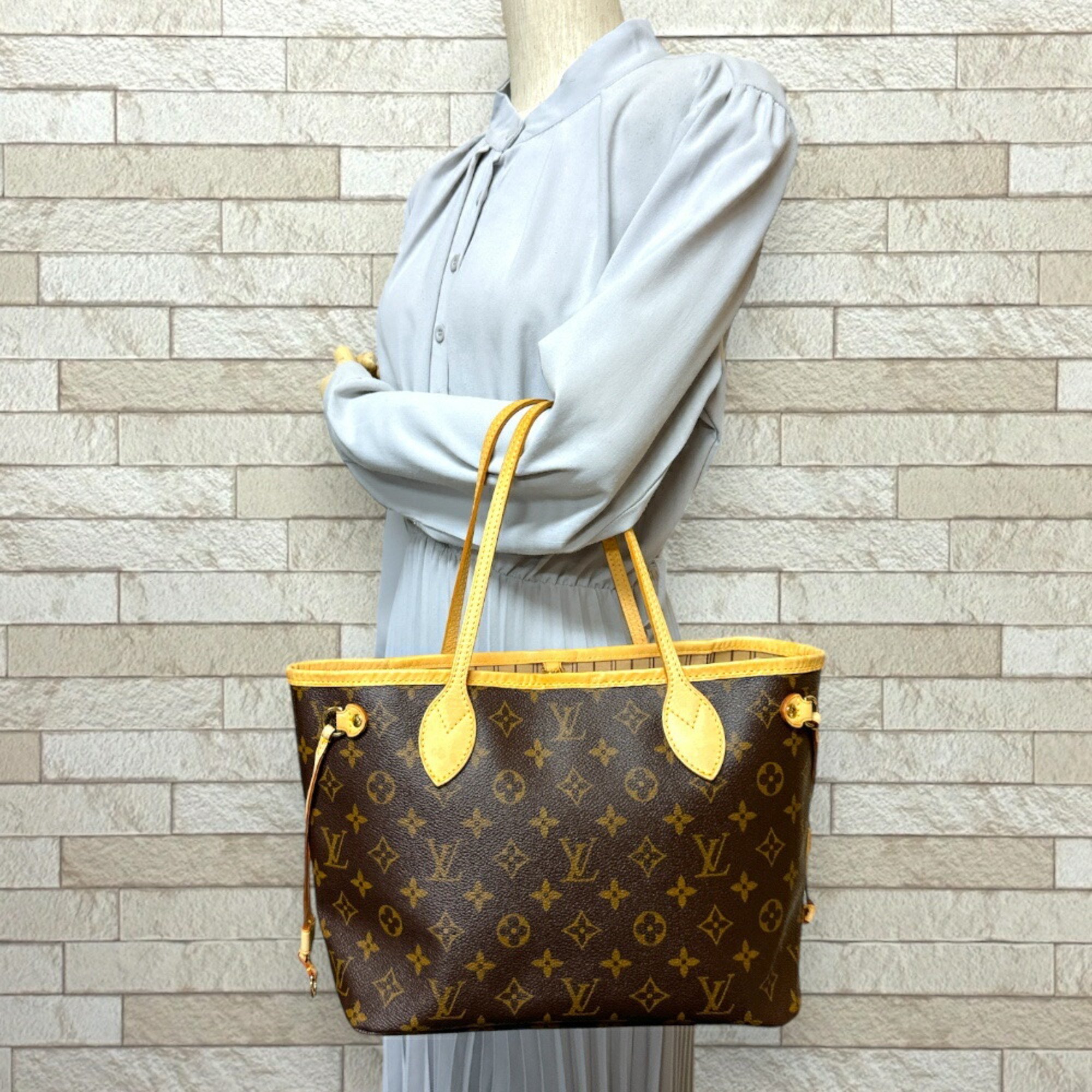 Louis Vuitton Neverfull PM Monogram Tote Bag Canvas M40155 Brown Women's LOUIS VUITTON