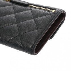 CHANEL Classic Small Flap Wallet Black Women's Caviar Skin Tri-fold