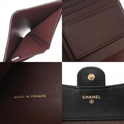 CHANEL Classic Small Flap Wallet Black Women's Caviar Skin Tri-fold