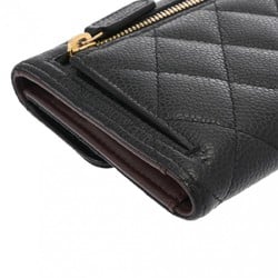 CHANEL Classic Small Flap Wallet Black Women's Caviar Skin Tri-fold