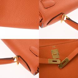 HERMES Kelly 28 Inner Stitching Orange X Stamp (around 2016) Women's Taurillon Clemence Handbag