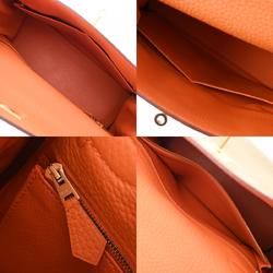 HERMES Kelly 28 Inner Stitching Orange X Stamp (around 2016) Women's Taurillon Clemence Handbag