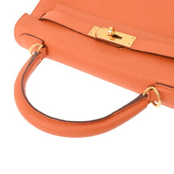 HERMES Kelly 28 Inner Stitching Orange X Stamp (around 2016) Women's Taurillon Clemence Handbag