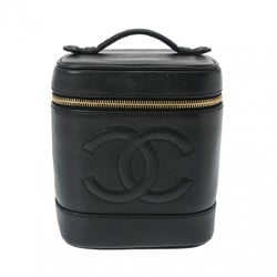 CHANEL Vanity Black A01998 Women's Caviar Skin Handbag