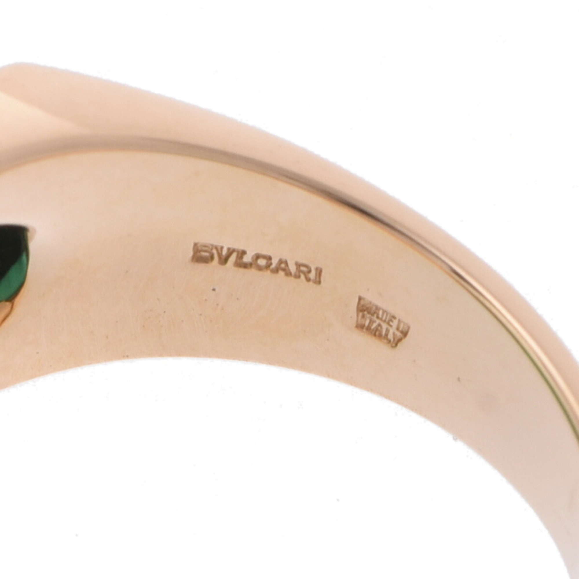 BVLGARI Tronchetto Chrysoprase Ring, Size 12, Unisex, 18K Yellow Gold