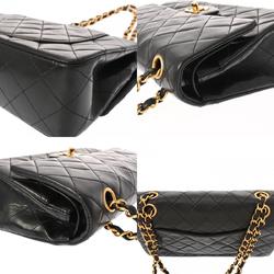 CHANEL Chanel Matelasse Chain Shoulder 23cm W Flap Navy A01113 Women's Lambskin Bag