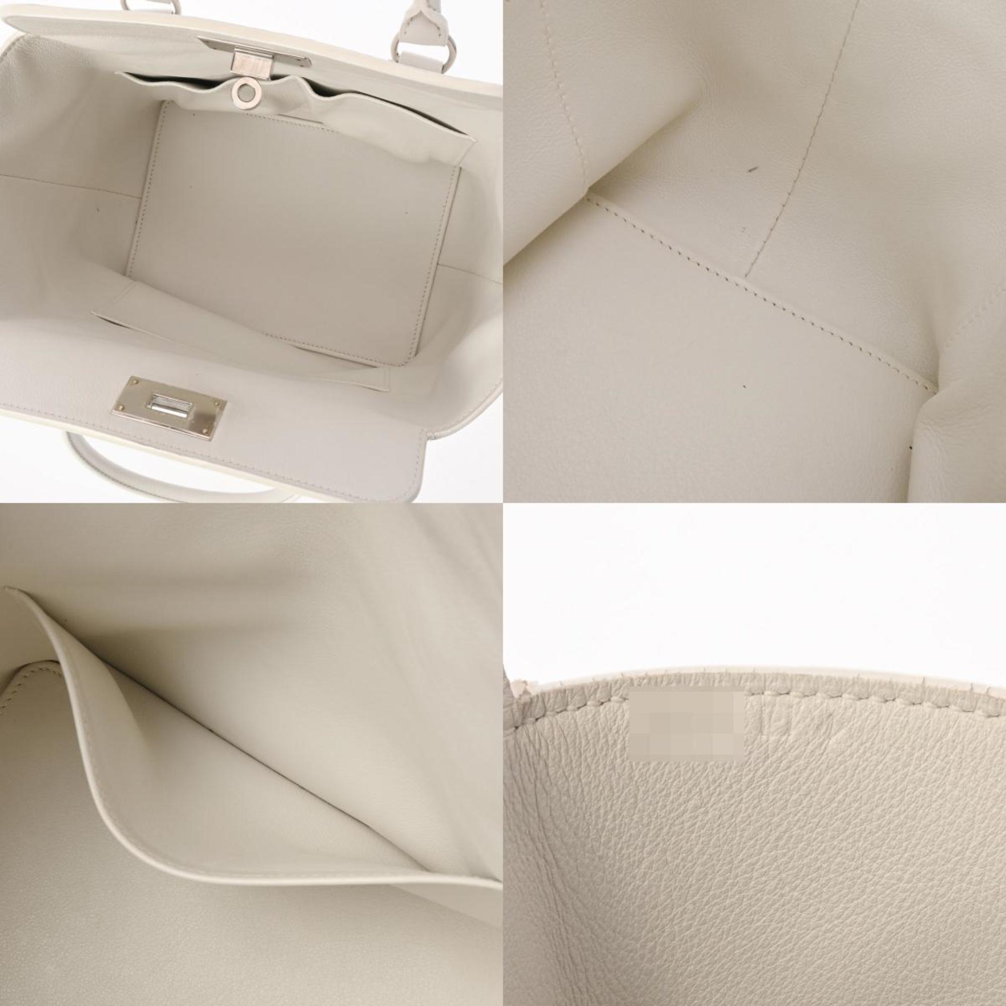 HERMES Hermes Toolbox 20 White □P Stamp (around 2012) Women's Swift Leather Handbag