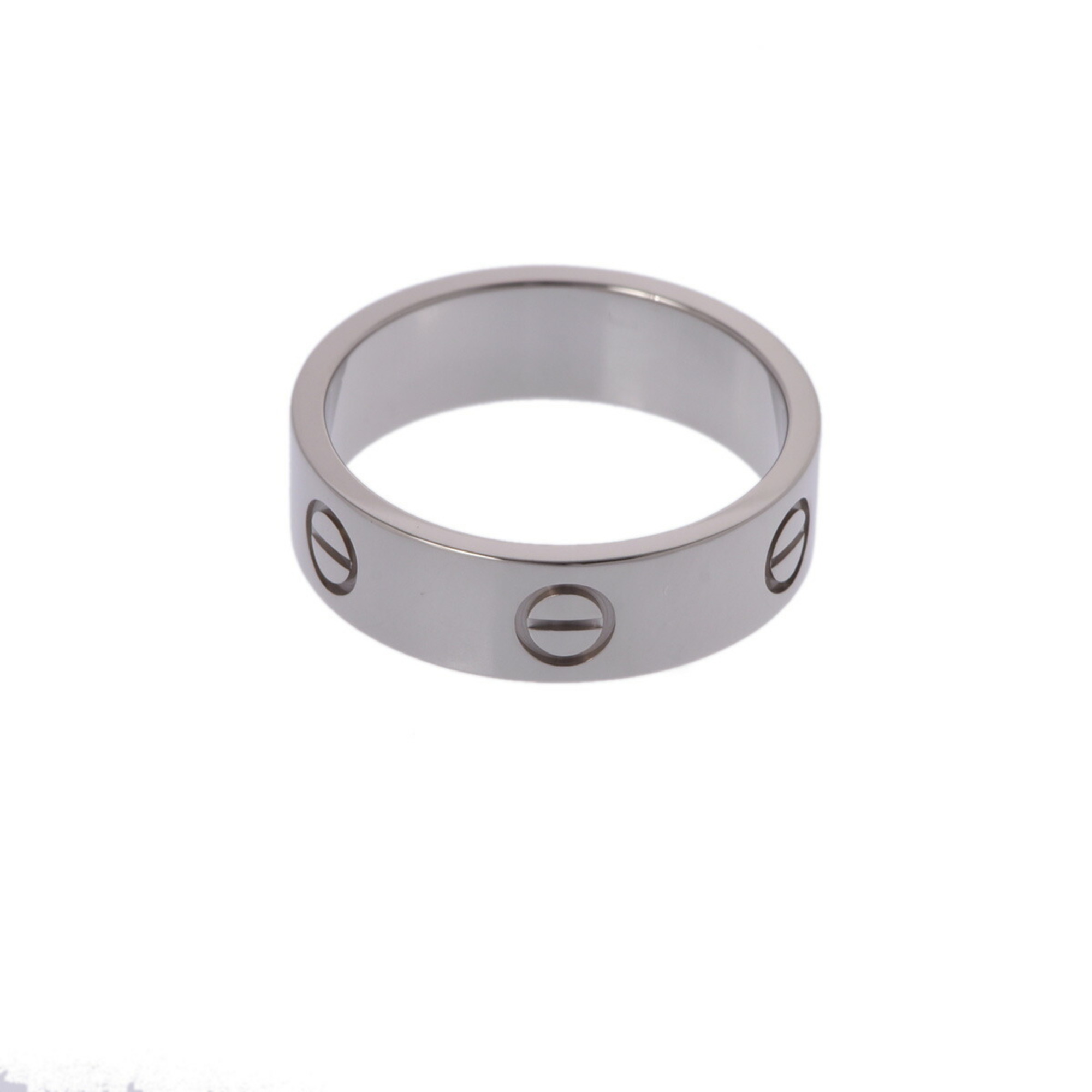 CARTIER Love Ring #57 Size 16.5 Women's K18 White Gold