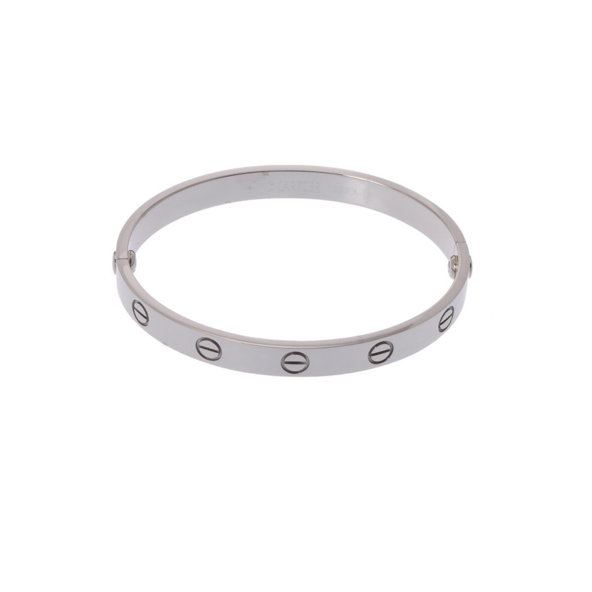 CARTIER Love Bracelet #16 Women's K18 White Gold