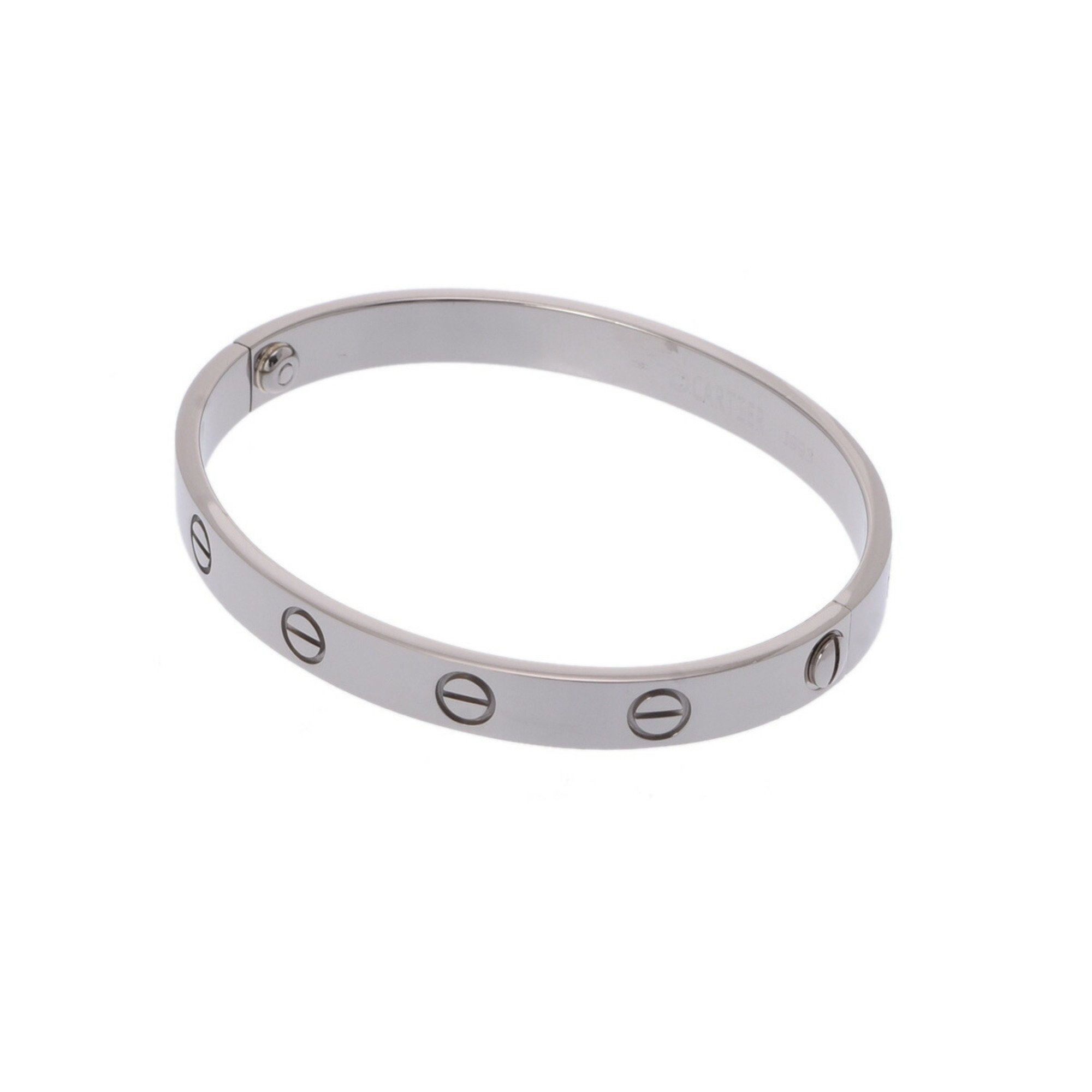 CARTIER Love Bracelet #16 Women's K18 White Gold