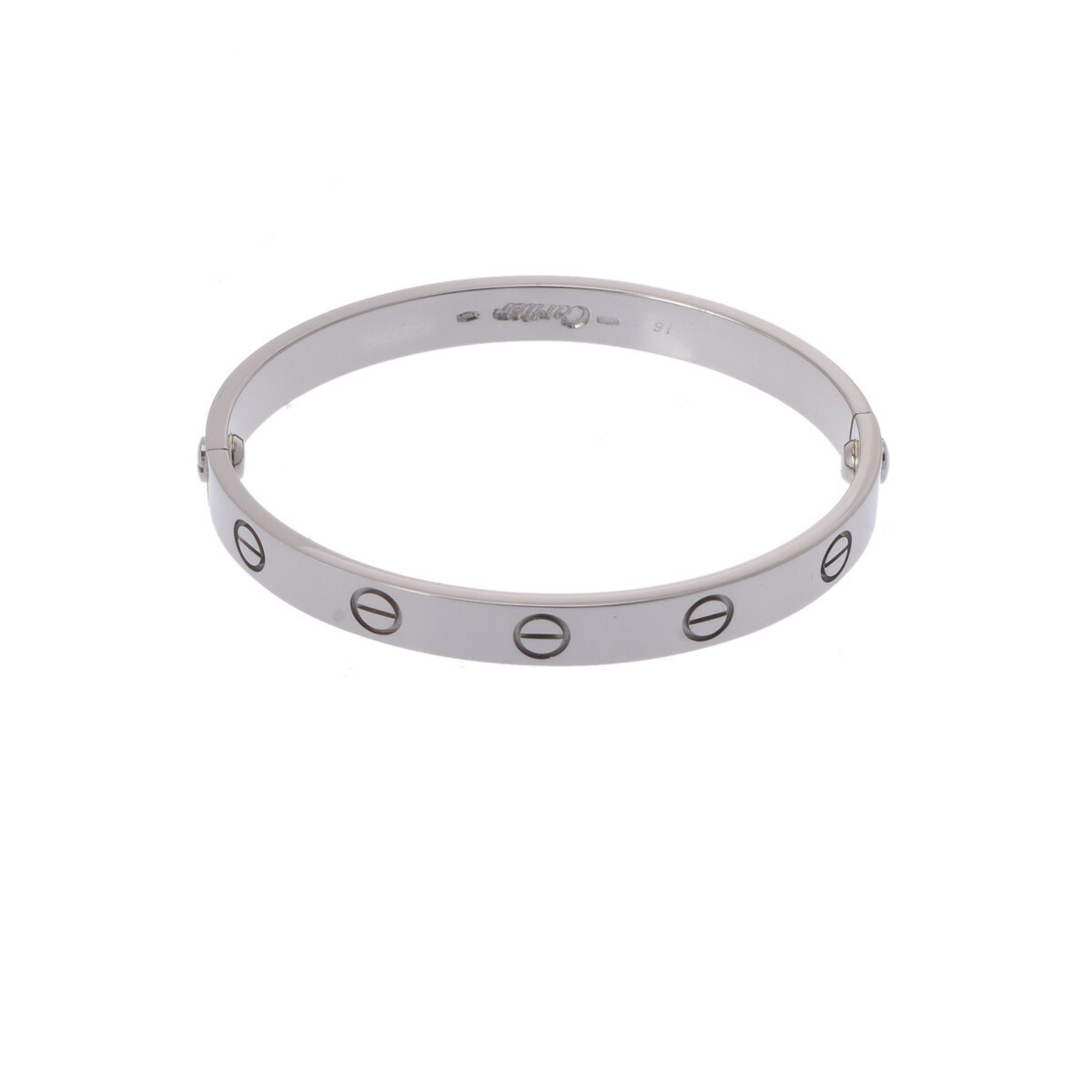 CARTIER Love Bracelet #16 Women's K18 White Gold