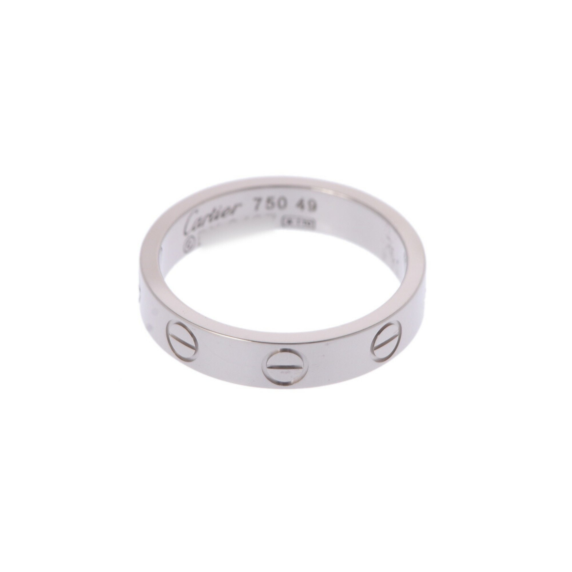 CARTIER Love Ring #49 Size 9 Women's K18 White Gold